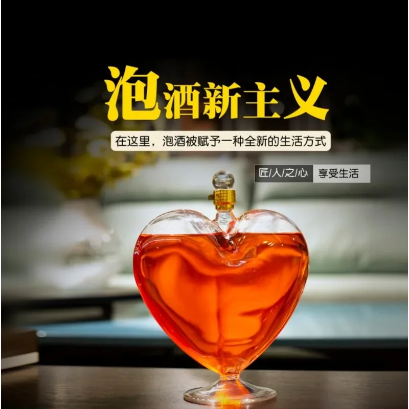 Exquisite Fashion 1000ml Heart-Shaped Wine Bottle Sealed Whiskey Vodka Sake Shochu Decanter Decoration Hip Flask Gift Jug