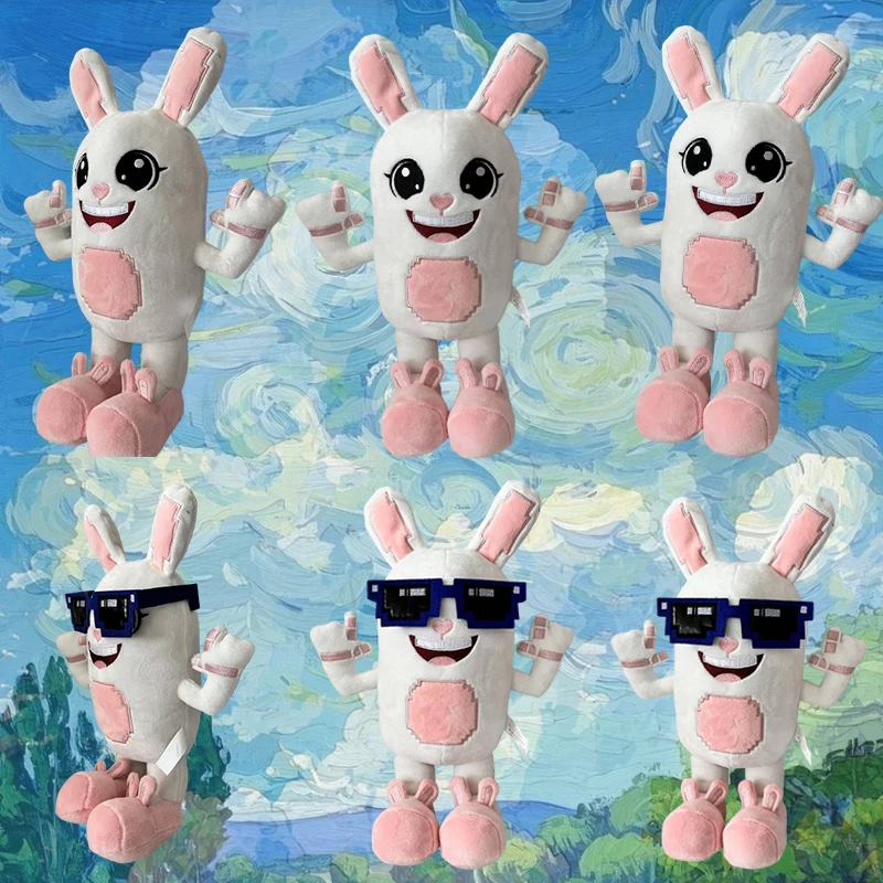 

Новая плюшевая игрушка Boppin Bunny Sahur: Аниме-кролик Pink White Rabbit, милый аниме-персонаж, подарок на день рождения