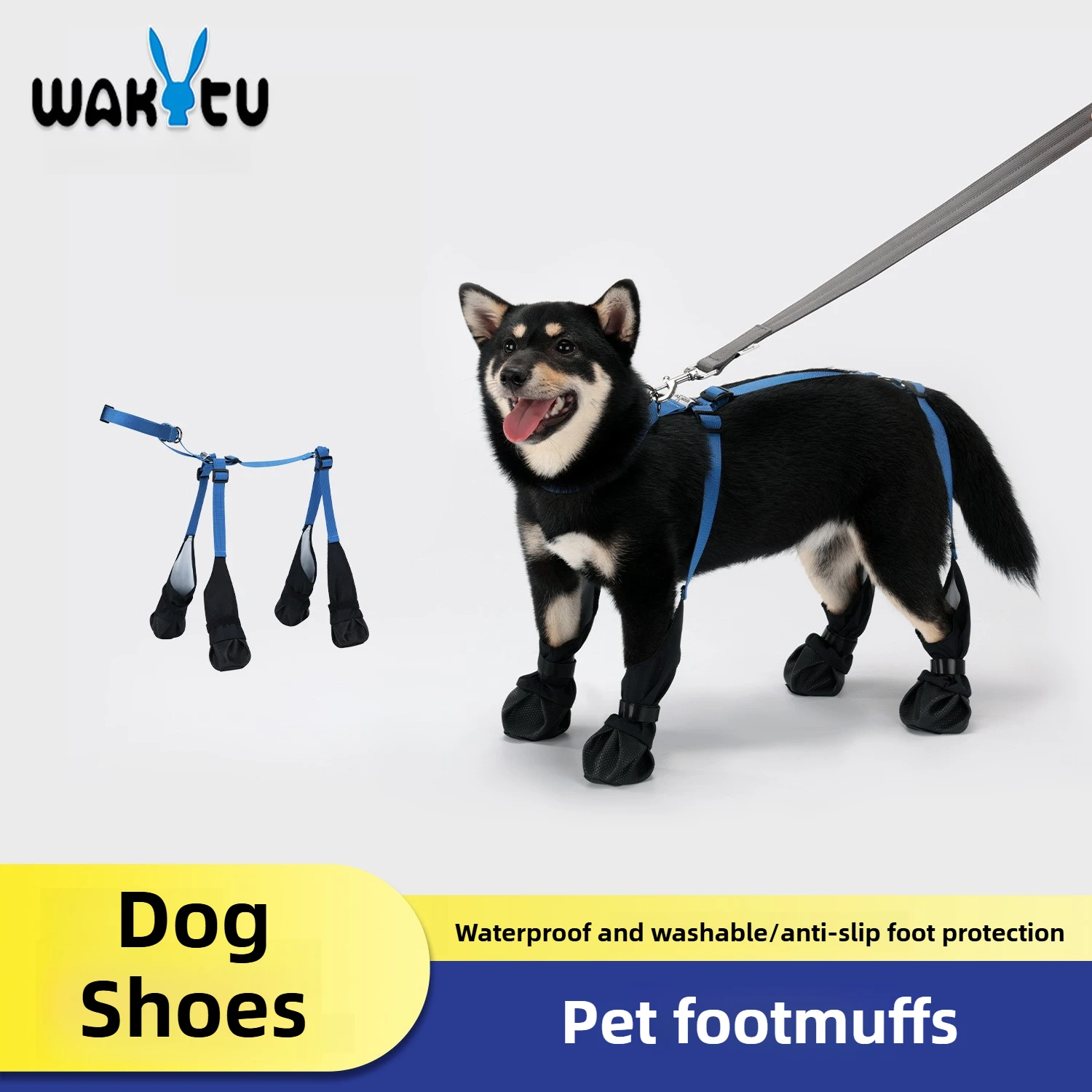 

Wakytu British Pet Dog Shoes Go Out for Dog Walking Artifact Waterproof and Dust-proof Medium and Small Dog Leg Cover