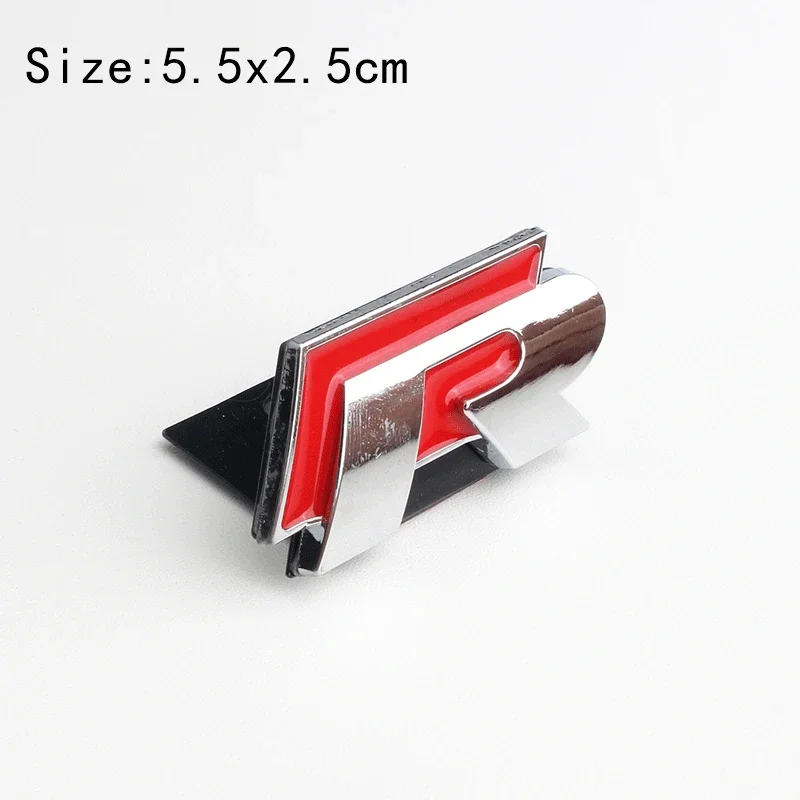 3D Car Badge Decal Grill Side Rear Trunk Emblem Sticker for Volkswagen Rline R Logo Polo Passat B5 B6 B7 Golf Jetta Touareg Bora