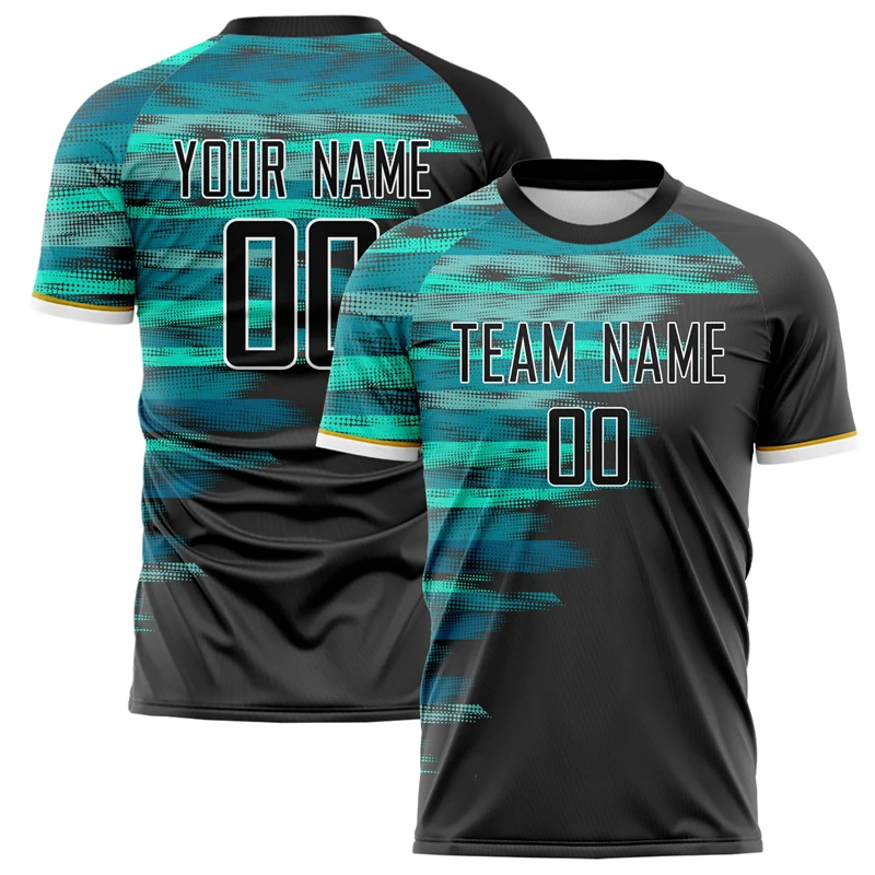 

Customized Team Name Number Name Football T-shirt Personalized DIY O Neck Black Sports T Shirts Loose Quick Dry Team Uniform