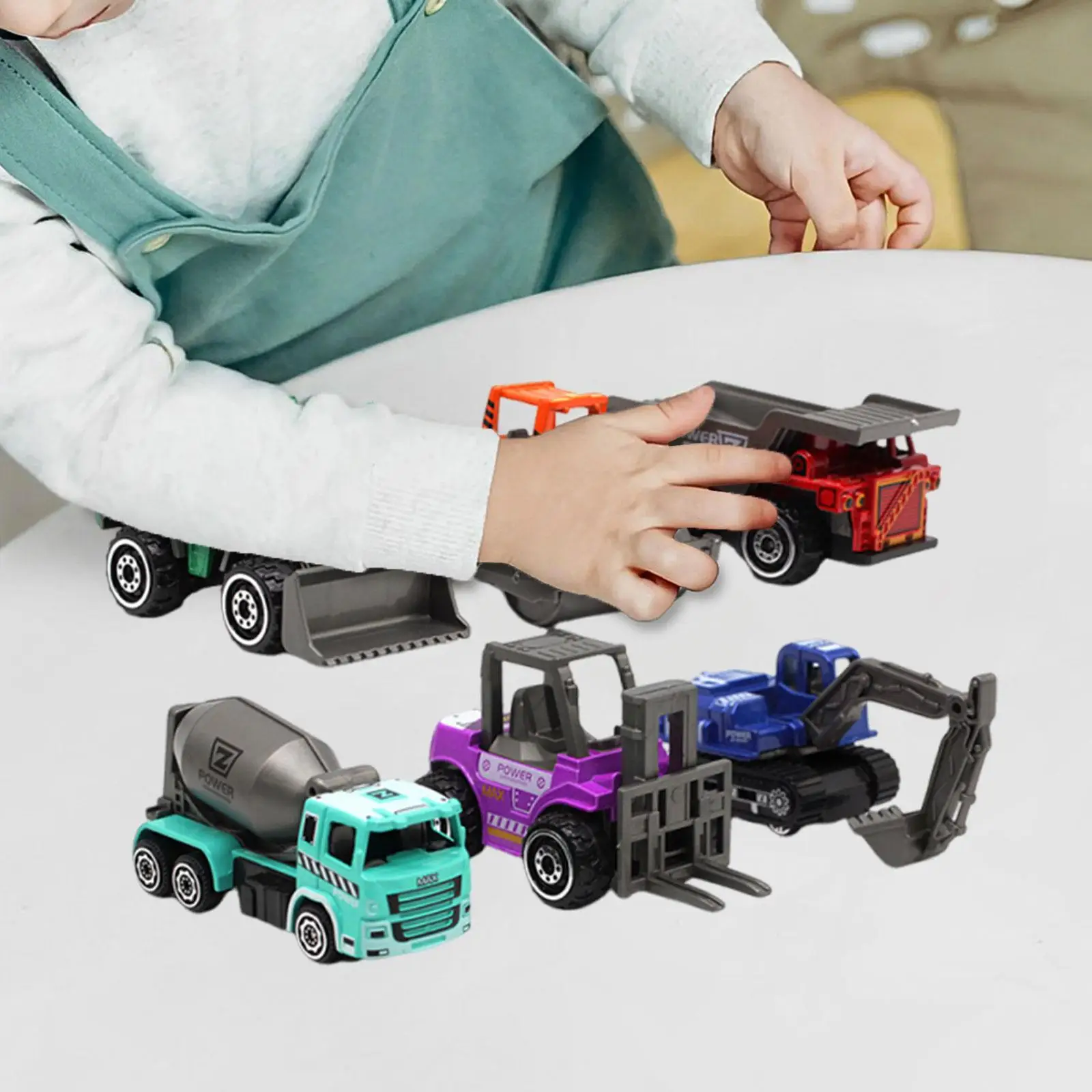

6 Pieces Alloy Construction Vehicle Set Toy Collection Educational Toy Bulldozer Toy Diecast Vehicle Toy Set for Gift Girls