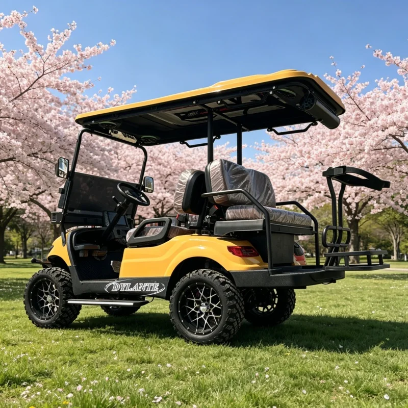 New 2+2 4 Seater Electric Golf Cart Steel Material with 5kw Motor 48v 60v Battery Compatible with Club Car CE Certified