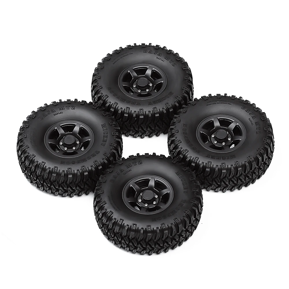 INJORA 4PCS 1.55 Beadlock Plastic Wheel Rim Tires for RC Crawler Car AX90069 Tamiya CC01 LC70 MST JIMNY 1/18 Aixal UTB18 Capra