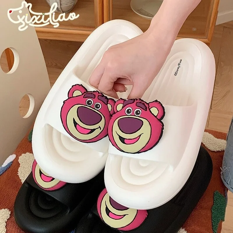 

Summer Cute Cartoon Anti Slip Thick Bottom Slippers Suitable For Home Bathroom, Convenient, Comfortable, Lightweight