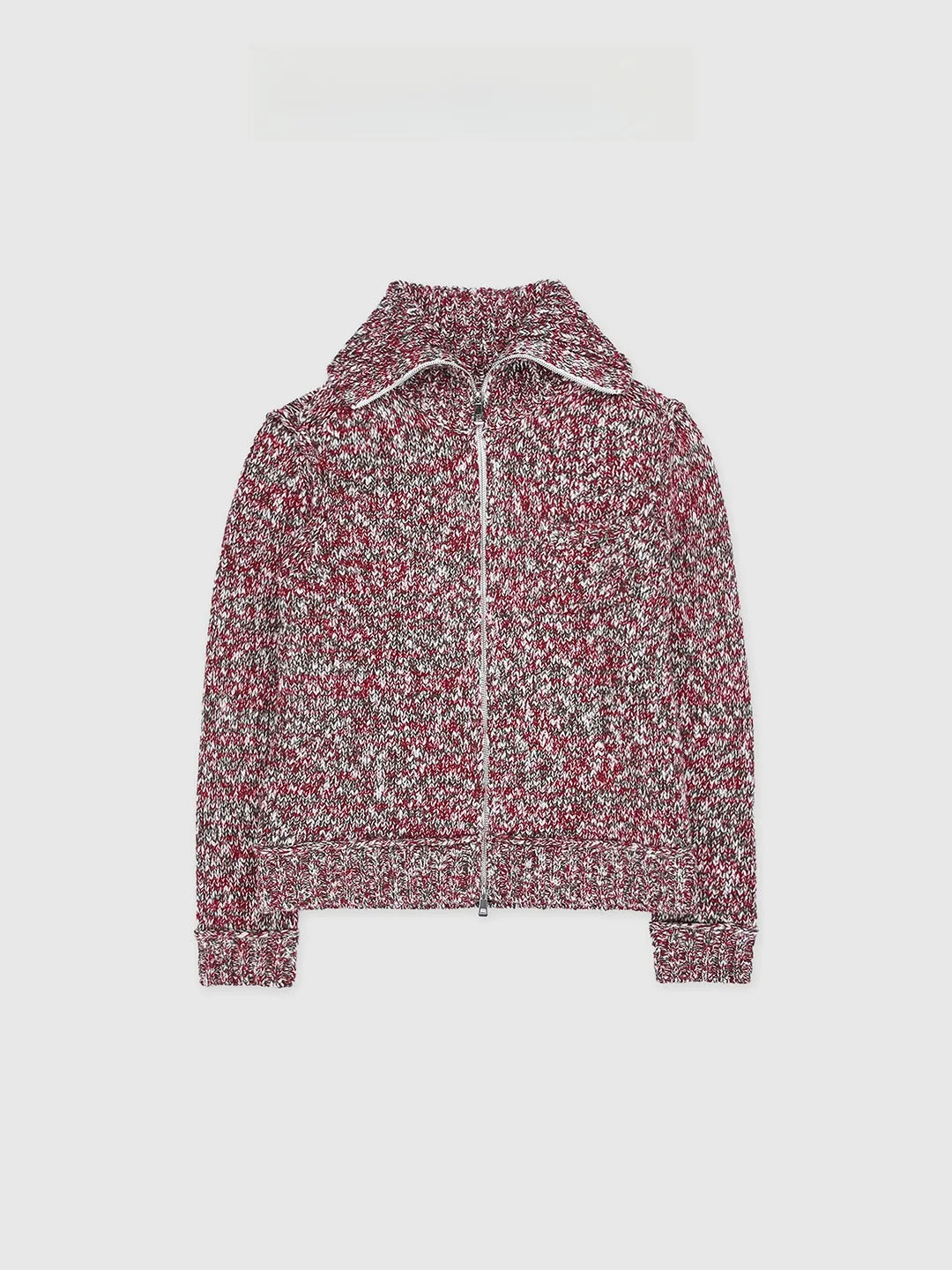 

Модный женский кардиган из шерстяного трикотажа с текстурой AB-цвета, повседневный, с длинными рукавами, на молнии, BFFAB007