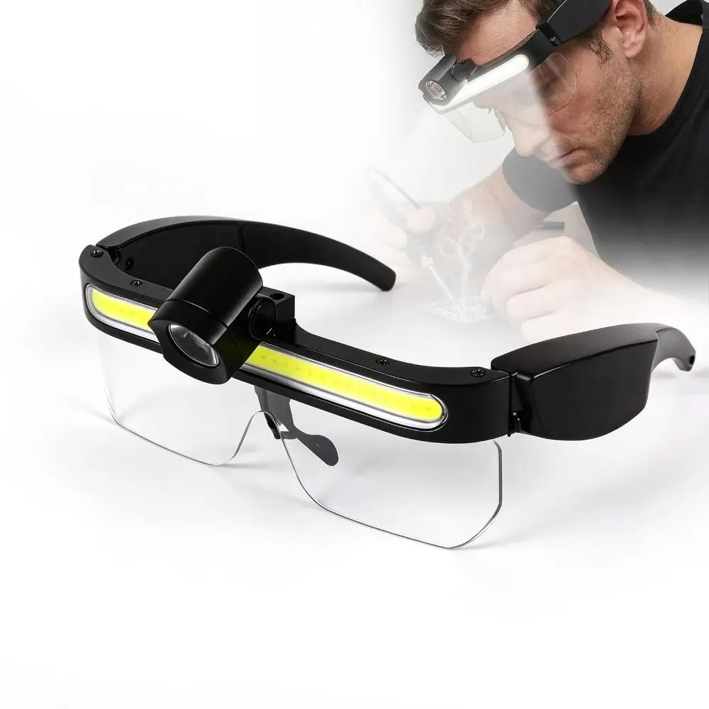 Lightweight Intelligent Sensing Headlight Waterproof Hands-Free Full View Floodlight Goggles Adjustable Comfortable