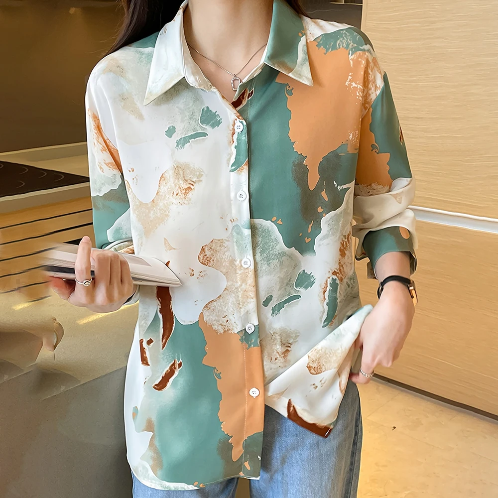 

Women'S Fashion Shirt Summer Simple Everyday Casual Shirt Women'S Elegant Long Sleeve Evening Dress Hawaiian Vacation Shirt