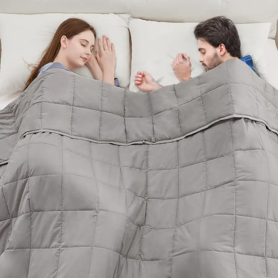 

Weighted Blanket King Queen Size for Adults 80x87 20lbs Grey,Cooling Heavy Blanket for Sleeping Perfect for 190210 lbs, Breathab