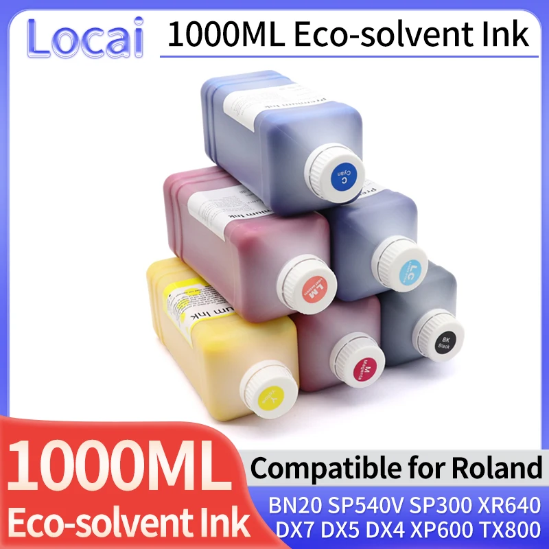 1000ml For EPSON DX7 DX5 DX4 XP600 Eco-solvent Ink For Roland BN20 SP540V SP300 XR640 SP540i VS300i VS640 RS540 XJ740 Printer