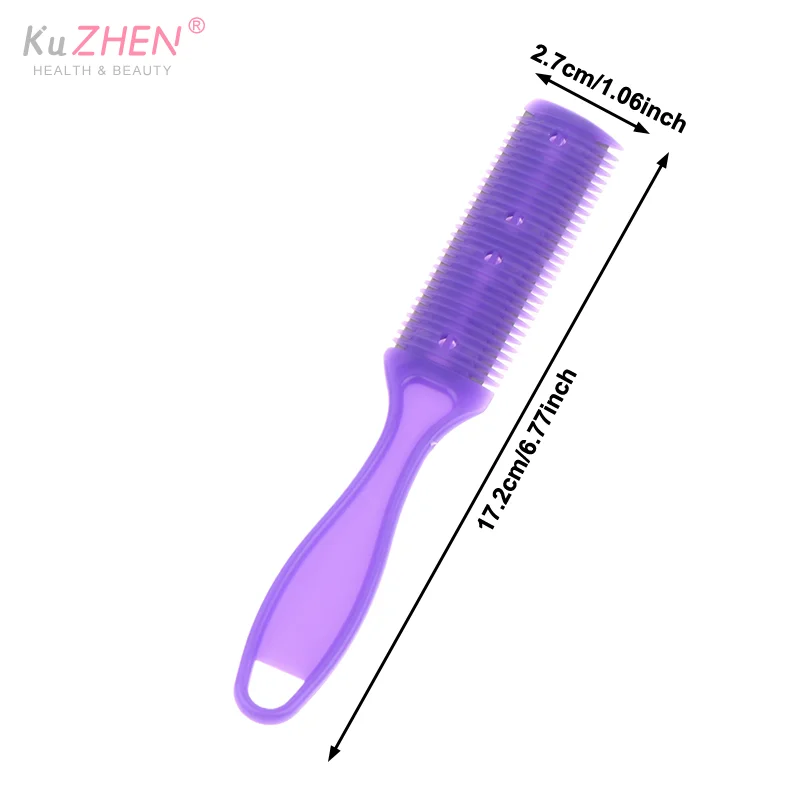 5 قطعة سكين مزدوج الوجهين قطع الشعر مشط فرش مع شفرات حلاقة المتقلب قطع ترقق الحلاق صالون الشعر مشط الحلاق #6