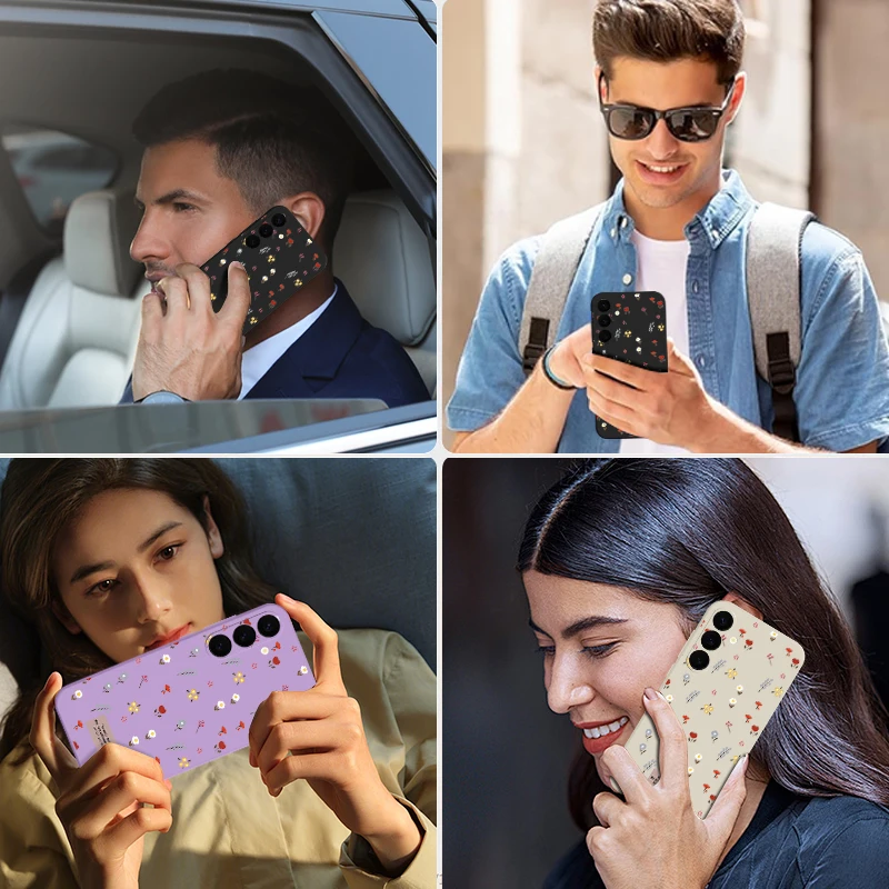 حافظة ناعمة مغناطيسية على شكل زهرة صغيرة لهاتف سامسونج جالاكسي S24 FE S25 S24 S23 S22 Ultra Plus لهاتف Magsafe غطاء حبل للشحن اللاسلكي