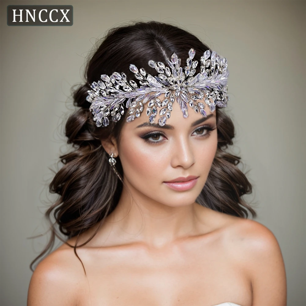 

HNCCX Luxury Crystal Headband for Bride Woman Headpiece Wedding Hair Accessories Jewelry Handmade Rhinestone Bridal Tiara CP539