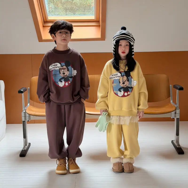 

2Pcs Autumn Baby Girls Cotton Cloth Kid Boy Printed Long Sleeve Sweatshirt Children Cartoon O-Neck Soft Breathable Top