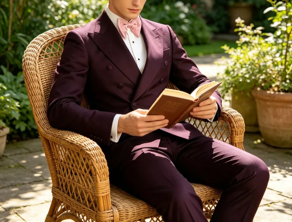 

Men's Yellow 2-Piece Slim Fit Terno with Peak Lapel for Business Conferences Weddings Graduations Cocktail Parties Smoking