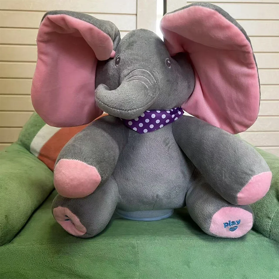 Giocattoli di elefante animati Peluche Elefante che canta con orecchie Giocattolo di peluche elettrico in movimento Simpatico elefante di peluche per regalo per bambini