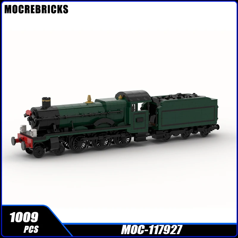 

MOC GWR Holl Class "Kinlet-Hall" Steam Green Locomotive Building Blocks Assembly Model Bricks Display Creative Kid Toys Gifts