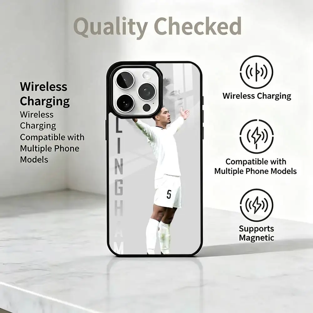 Football J-Jude B-Bellinghams  Phone Case For iPhone17,16,15,14,13,12,11 Plus,Pro Magnetic Supports Magnetic Wireless Charging