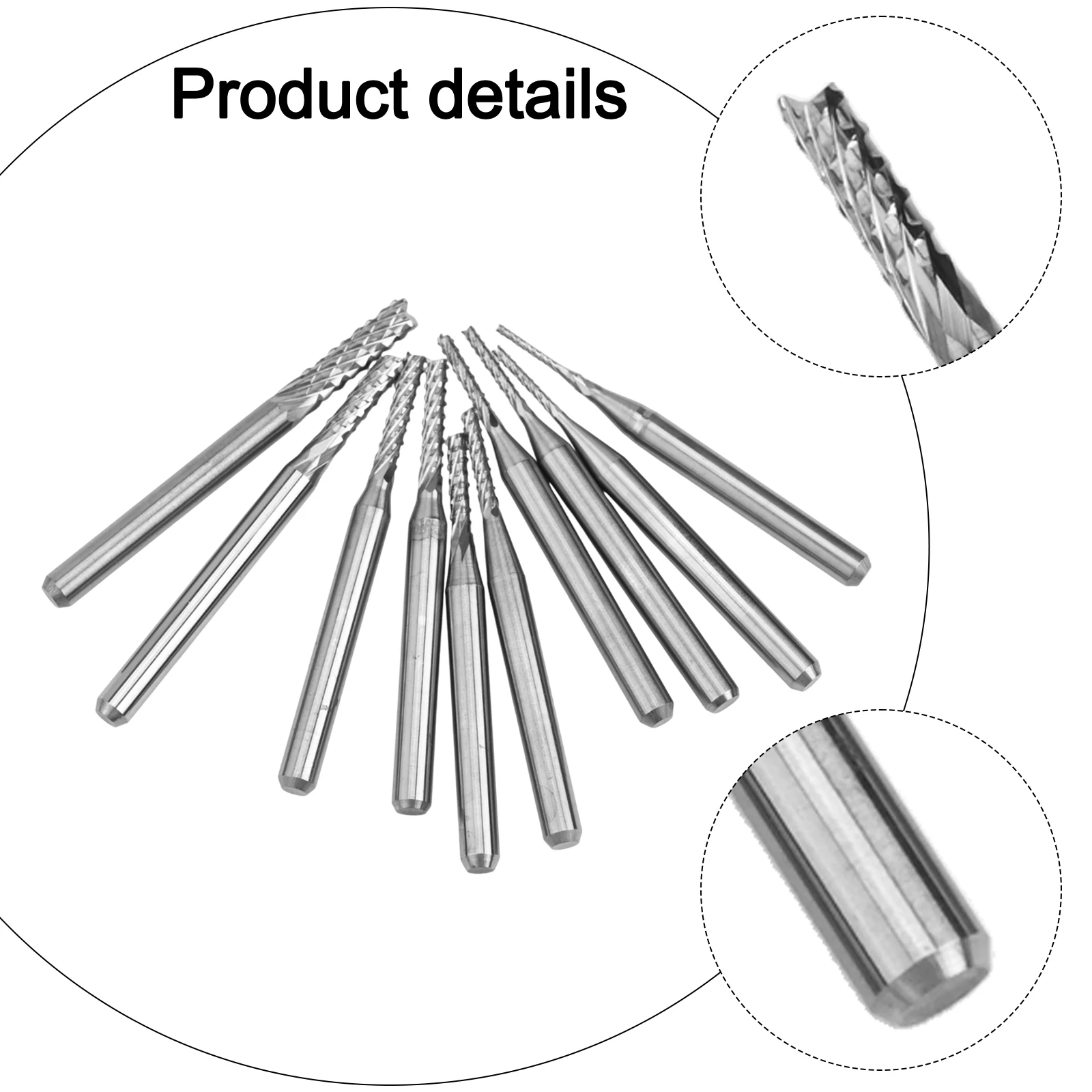 Rendimiento de corte superior Un juego de diez brocas de rebajadora de carburo diseñadas específicamente para tareas intrincadas para PCB