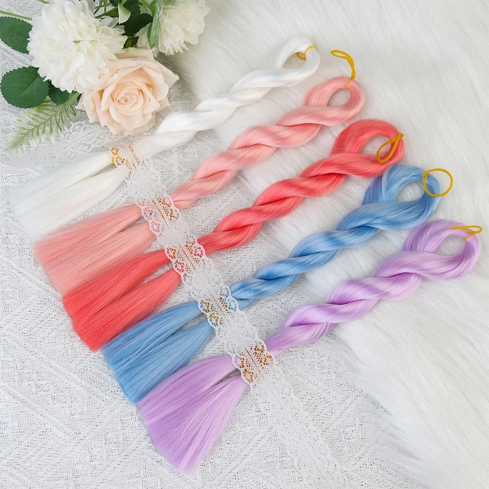 Pink Doll Hair BJD SD Transplant Wigs 1/3 1/4 1/6 Soft Long Hair DIY Accessories