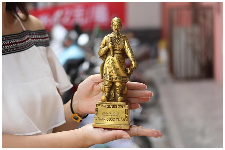 Company SHOP OFFICE home GOOD Mascot Protection-Vietnam Hero Chen Xing Dao Tran Hung brass portrait statue