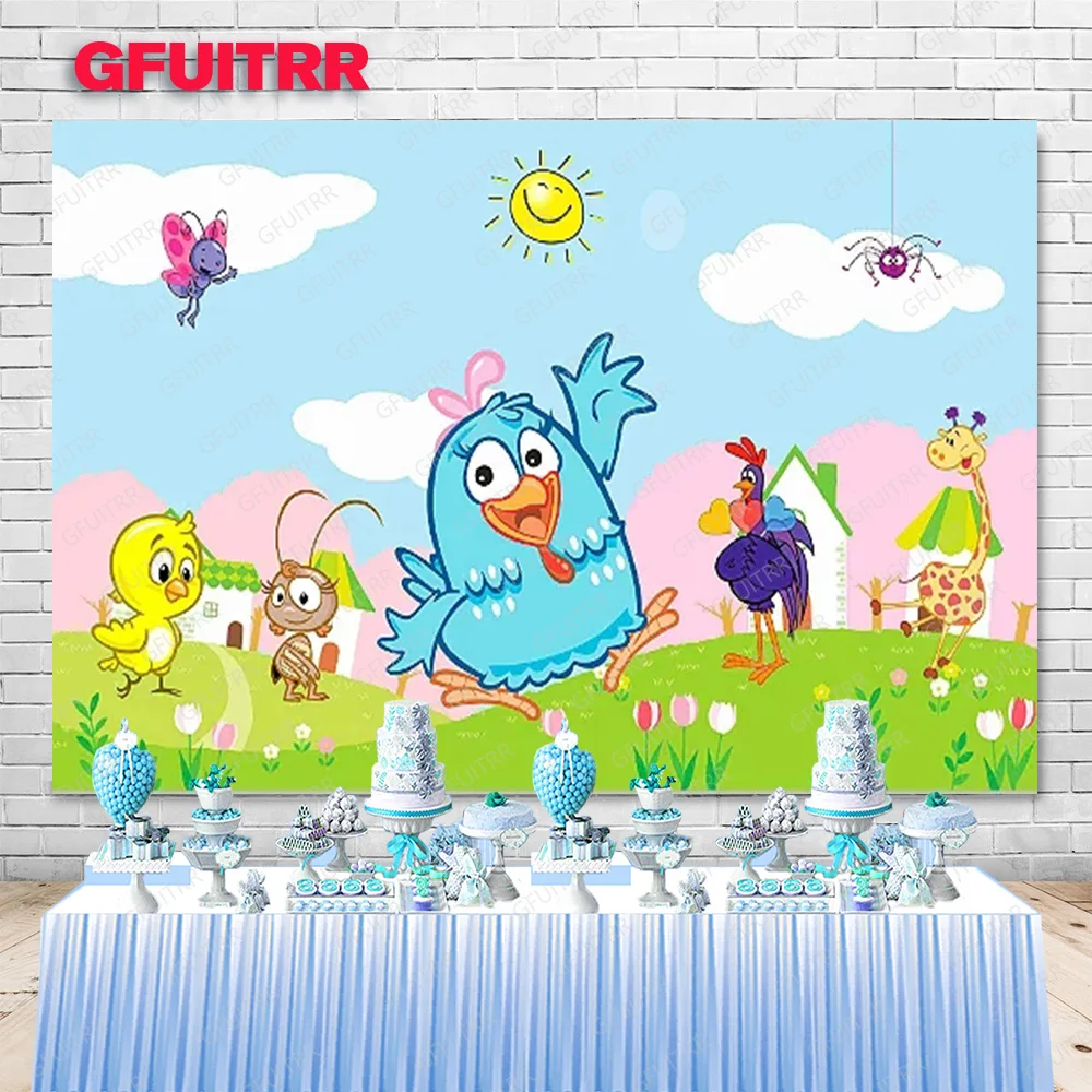 Galinha Pintadinha tลo dla dzieci fotografia imprezowa urodzinowa dekoracja tลa Baby Shower Studio fotograficzne rekwizyty do fotobudki