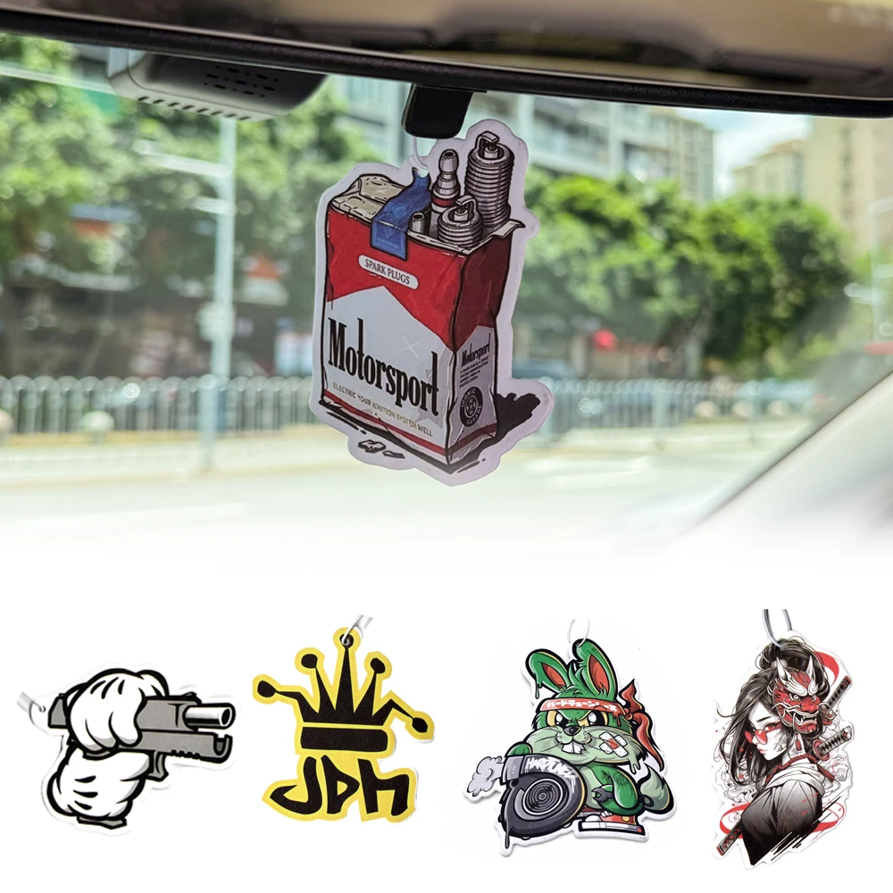 JDM Culture Car Air Freshener Rearview Mirror Perfume Pendant Interior Accessories Auto Mirror Fragrance Pendant Anime Decor