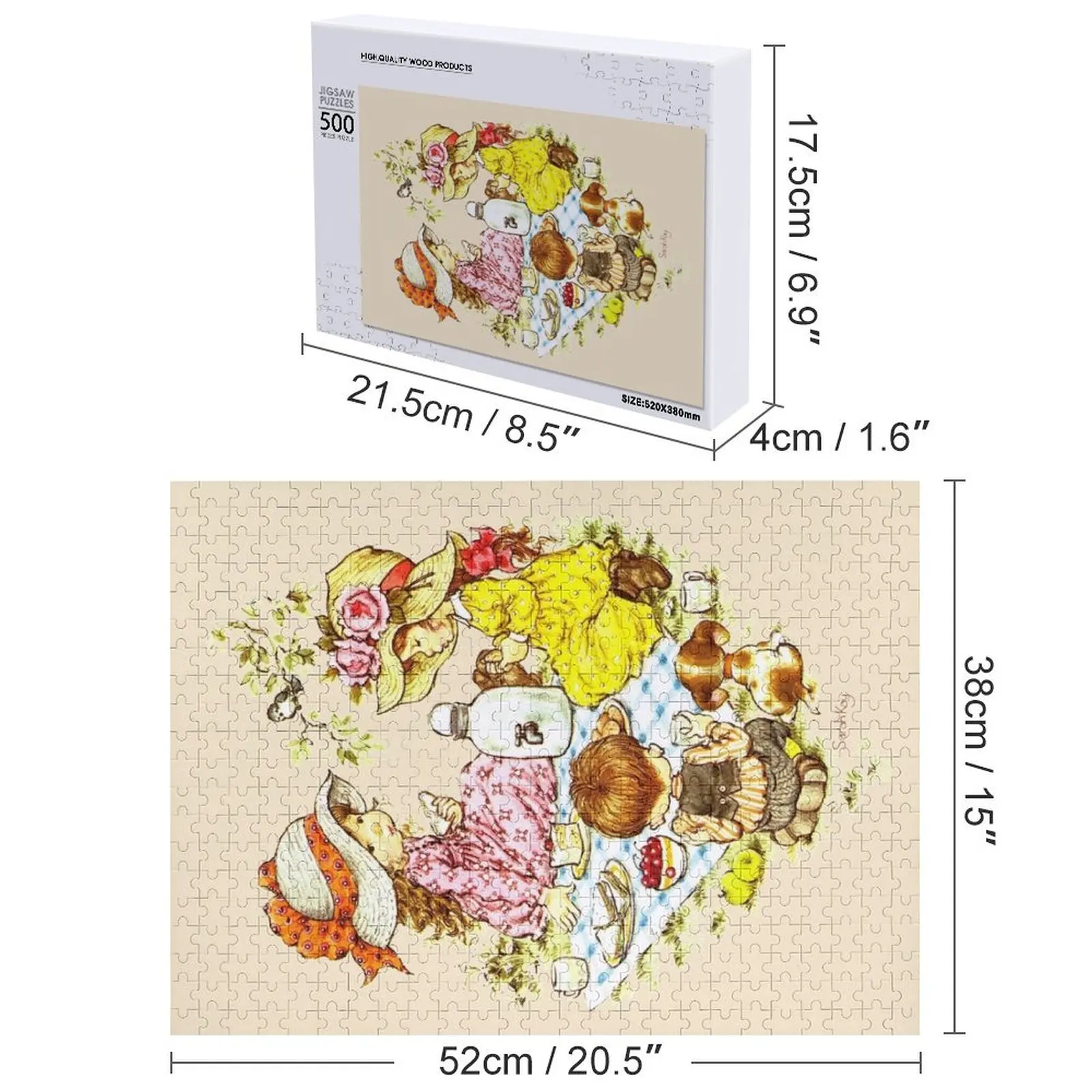 Сара Кей - Пикник с друзьями (цвет гидрости) Пазл для взрослых Деревянный на заказ Деревянное имя Персонализированный подарок Пазл для свадьбы