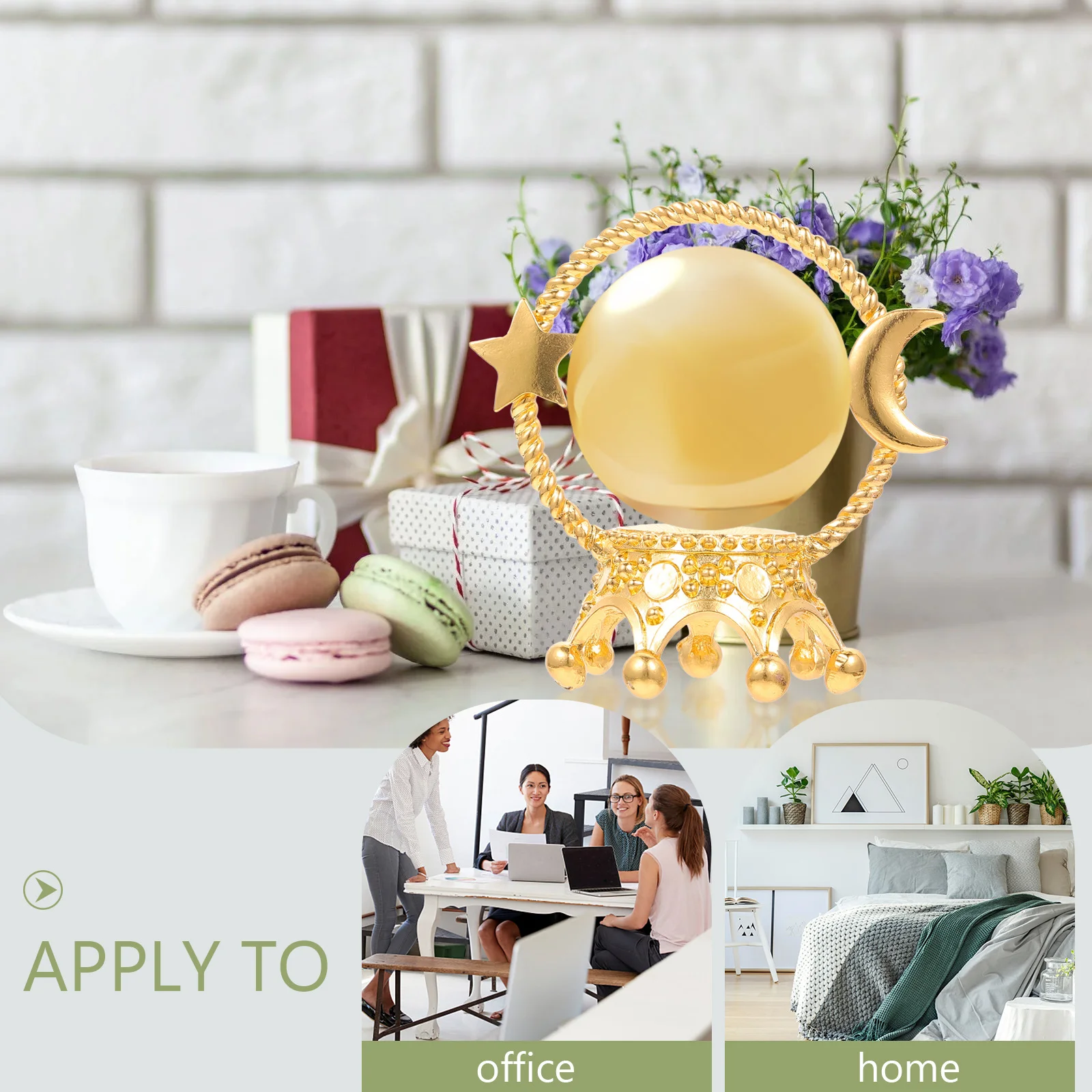 

2Pcs Crystal Ball Display Base Crown Design Crystal Sphere Support Stand Decorative Storage Rack Crystal-Ball Support