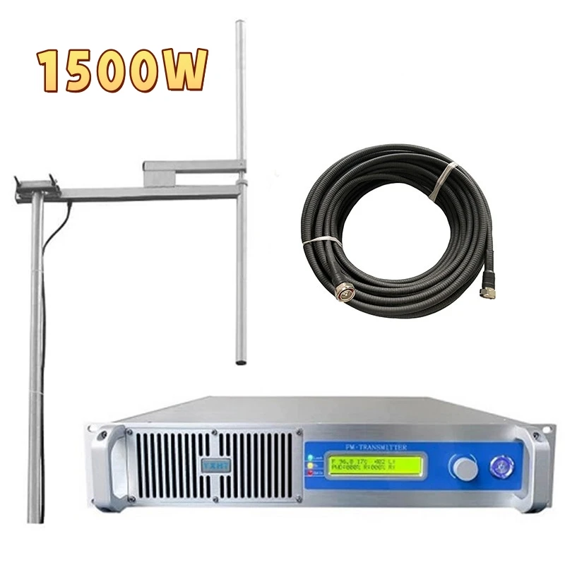 Radio Station Broadcast Equipment Transmitter Fm 1500W Long Range 60km 1.5kw Full Set