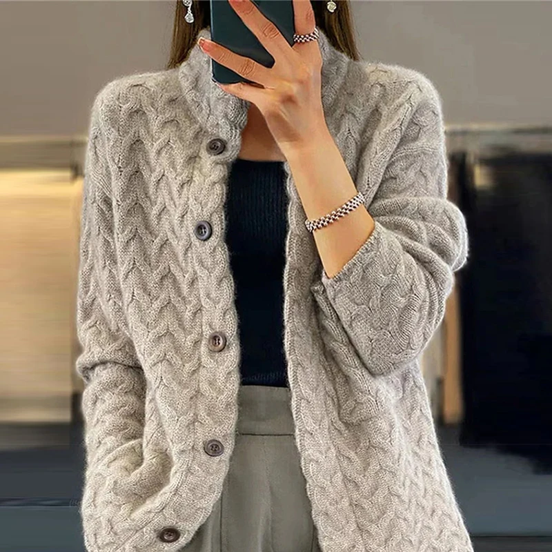 Autumn Winter Sweater Cardigan Women Long Sleeve Jacket Women Casual Knitted Sweater Coat Female Tops Ladies Knitwear