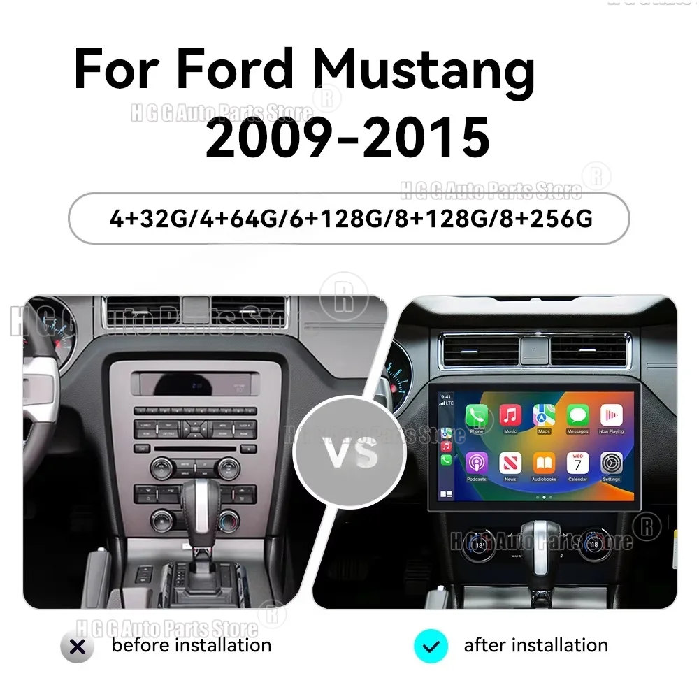 13.3inch For Ford Mustang 2008-2018 2019 2020 2021 2022 2023 Car Radio Multimedia Android System GPS Navi Stereo Player HeadUnit