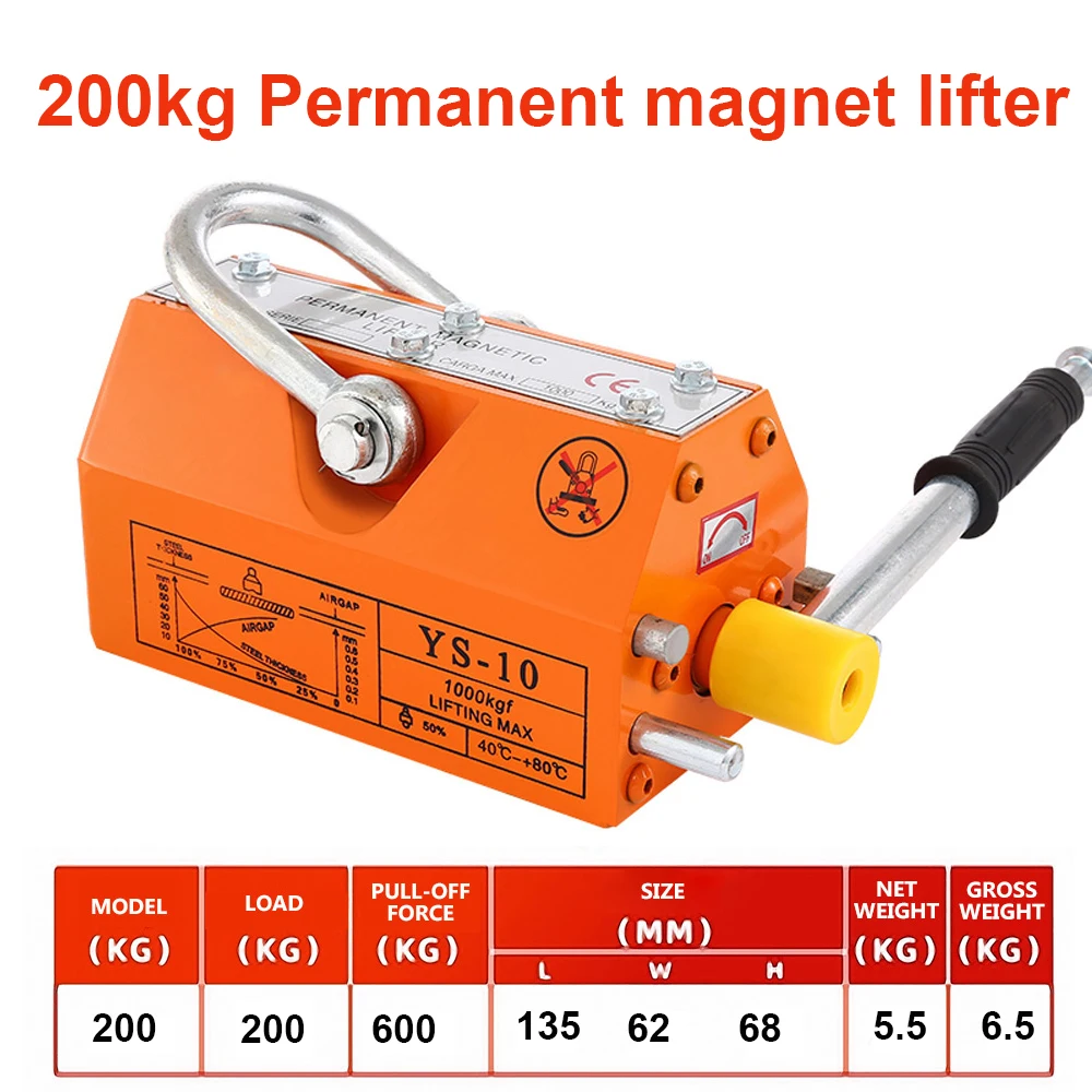 

600KG 1t 400T Permanent magnet lifter powerful magnetic lifting 2 tons magnet 3 lifting crane Krauk permanent magnet suction cup