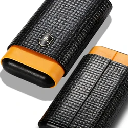 GALINER Gadget Cigar Case Leather Cigar Travel Case Pocket Cedar Wood Cigar Humidor Holder W/ow Cigars Cutter Gift Box