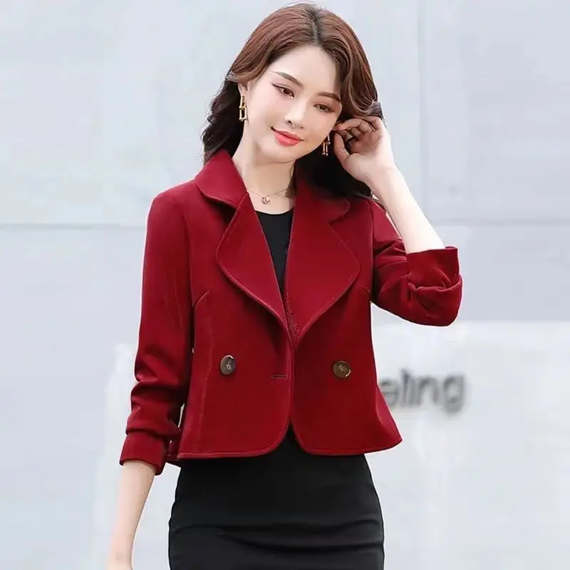 

Blazer Woman Offer Deep V Suit Coat Waist Cinched Commute Professional Formal Overcoat Slim Fit Lapel Women'S Outwear New