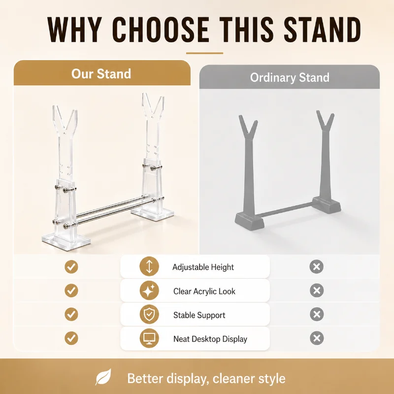 Clear Acrylic Display Bracket Adjustable Support Rack for Collection Ornament Hand Model Decor Holder