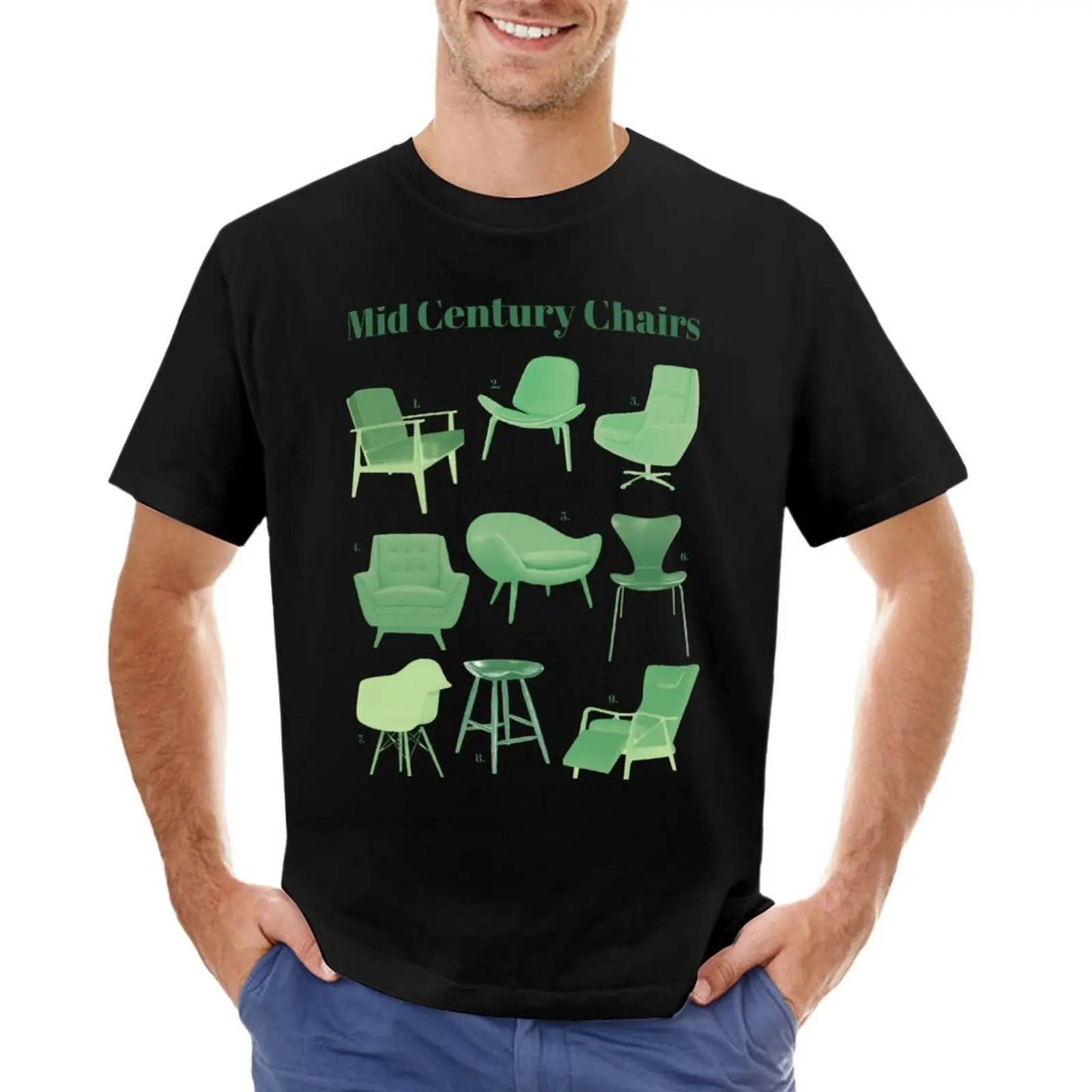 Mid Century Chairs T-Shirt graphic t shirt vintage Blouse cute clothes oversizeds mens fashion