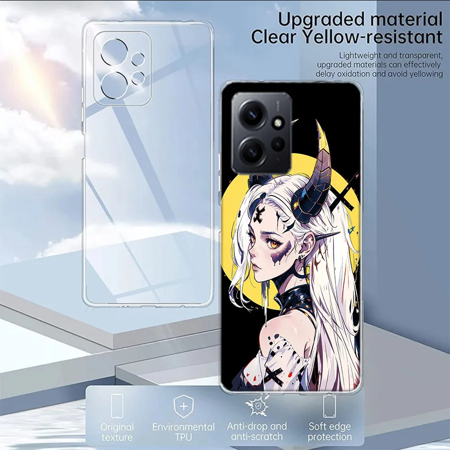 Neural Network Devil Girl Art Case For Xiaomi Redmi Note 12 11 Pro Plus 12S 11E 11T 11S 10 10S Phone  9 9S 9T 8 8T Pro 7 6 5 Cov