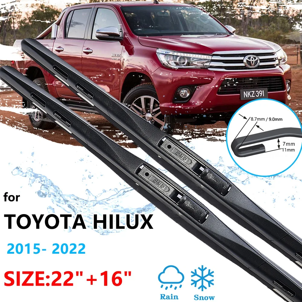 Car Front Wiper Blade For Toyota Hilux 2015 2016 2017 2018 2019 2020 2021 2022 Windscreen Windshield Windows Wipers AN120 AN130