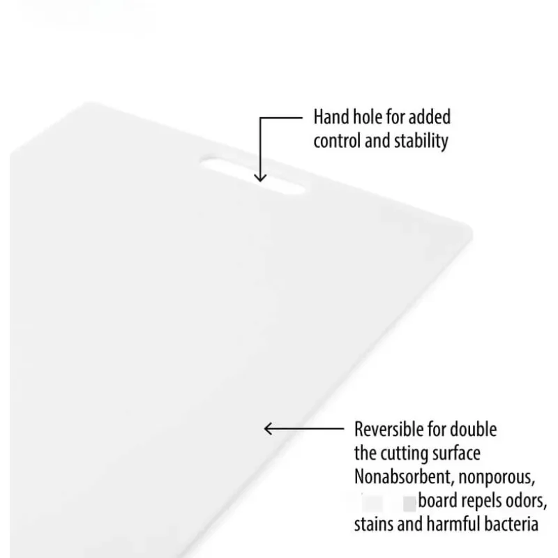 Extra-Large Plastic Cutting Board, Dishwasher- Safe  Board for Kitchen Meal Prep with Easy Grip Handle,12-inch by 18-inch, White