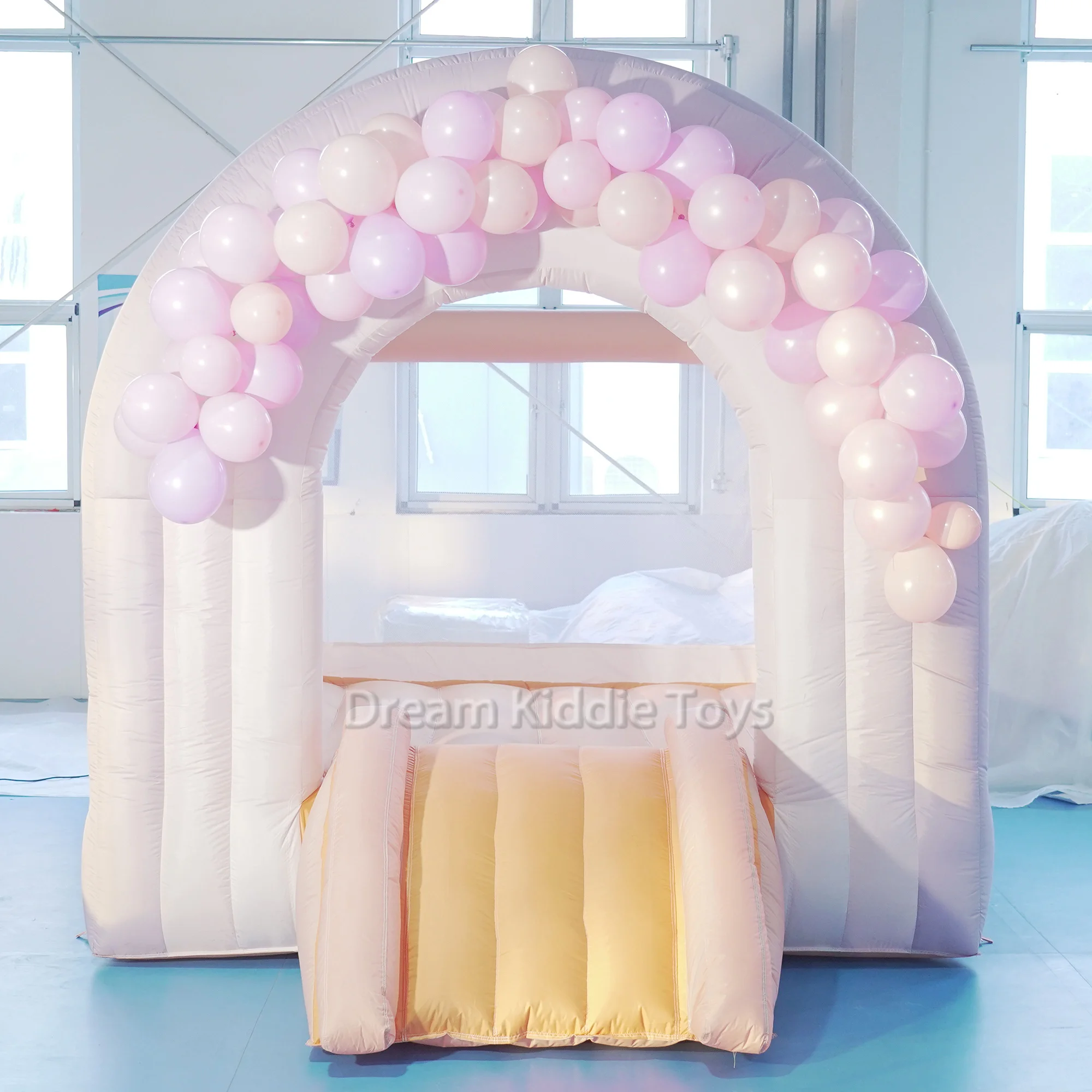 Rainbow Cotton Candy Bounce House Pastel Bouncer with Slide blower included indoor Outdoor Trendy Bouncer for Kids