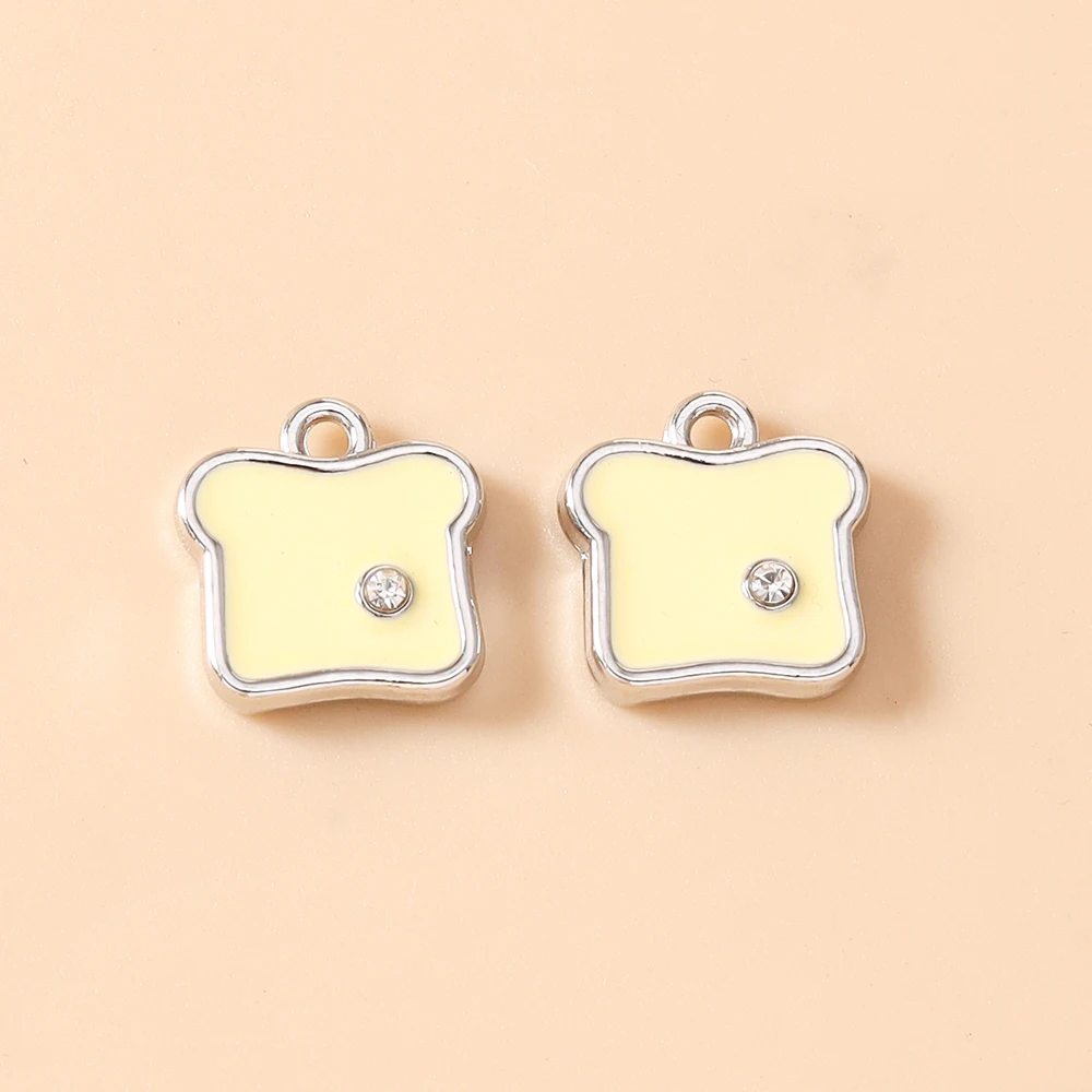 Leslie 5 Stück/Set Emaille Cartoon Lebensmittel-Anhänger Kaffee Brot Kuchen Charms Perlen für Ohrringe Tasche Schlüsselanhänger DIY Schmuckherstellung – Detail 17