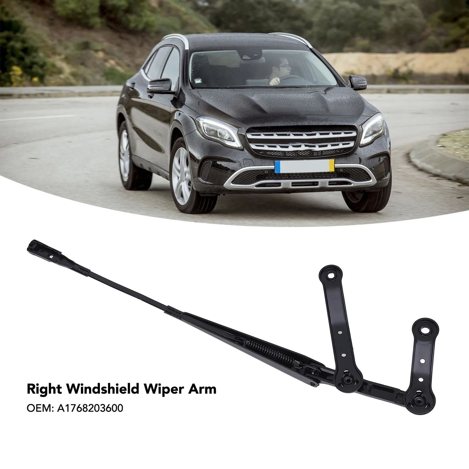 

OEM Windshield Wiper Arm Windscreen Wiper Arm Long Durability Right Side A1768203600 for Mercedes-Benz GLA 250 2014 To 2020