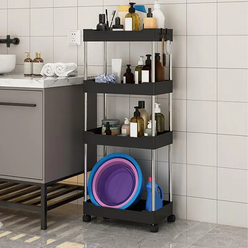 

Mobile Storage Rack Trolley Kitchen Bathroom Bedroom Multi Storey Snacks Storage Rack with Wheels Organizer Home Accessories