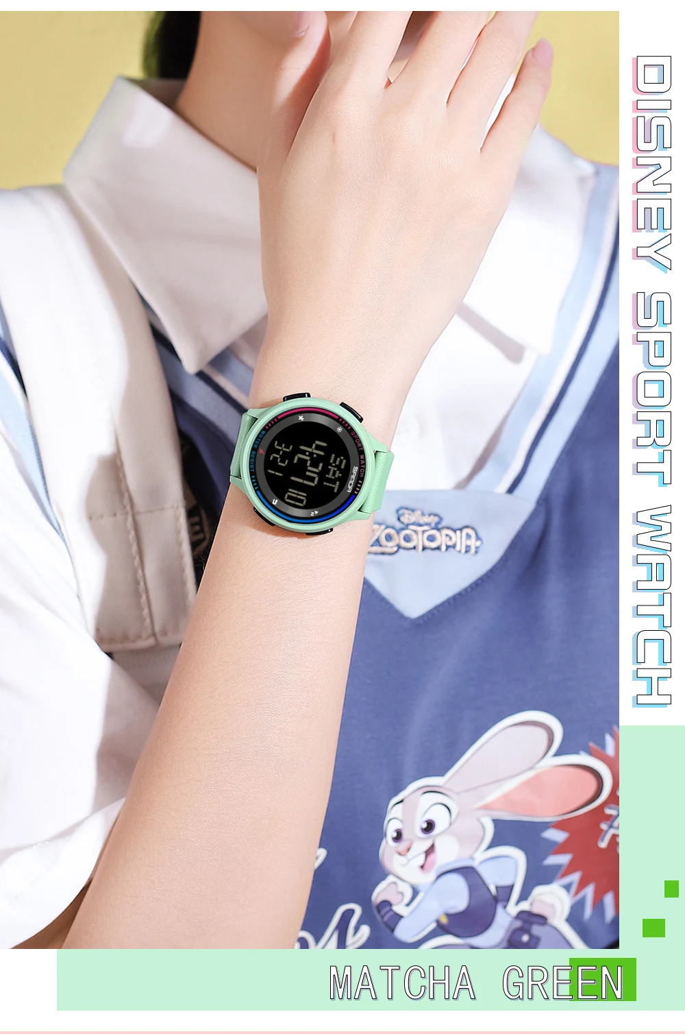 SANDA Herrenuhr, mehrere Funktionen, Outdoor-Sport, Stoppuhr, wasserdicht, digitales Uhrwerk, LED, Herren-Armbanduhr, elektronischer Alarm – Detail 2