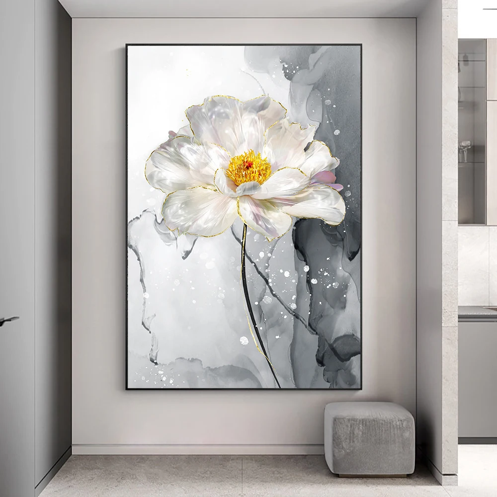 

Abstract Watercolor Flower Canvas Painting Nordic Modern Plant Posters And Prints Wall Art For Living Room Home Decoration