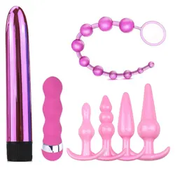 5/7pcs/Set Silicone Anal Plug Vibrating Butt Plug For Women Male Adult Funny Toys Sex Toys Dildo Anal Trainer For Couples