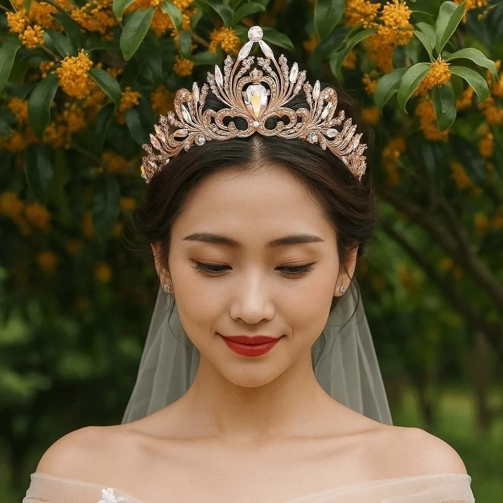 خمر الباروك تاج العتيقة برونزية لامعة اليونان القديمة تيارا سبيكة أغطية الرأس الأميرة حجر الراين تيارا عيد ميلاد رئيس المجوهرات