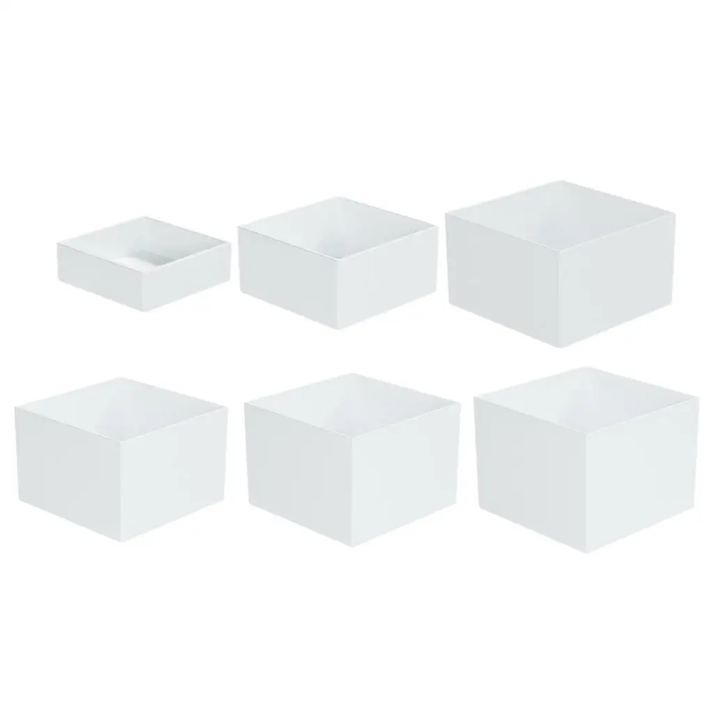 3x Acrylic Boxes for Display Square 5 Sided Nesting for Table Buffet Riser for Dessert Cake Catering Collectibles Toys Figures