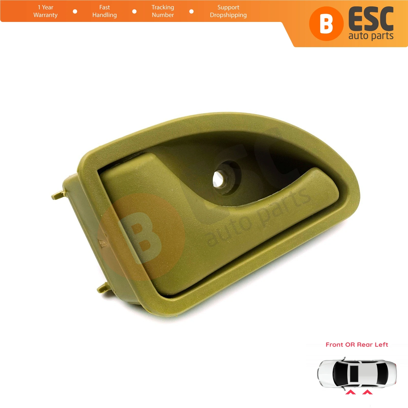 

ESC EDP930 Interior Door Handle Front or Rear Left Doors 7700309313 For Renault Kangoo 1997-2007, Renault Twingo 1993-2007